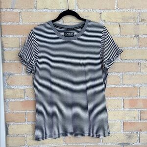 Superdry Black and White Striped T-Shirt